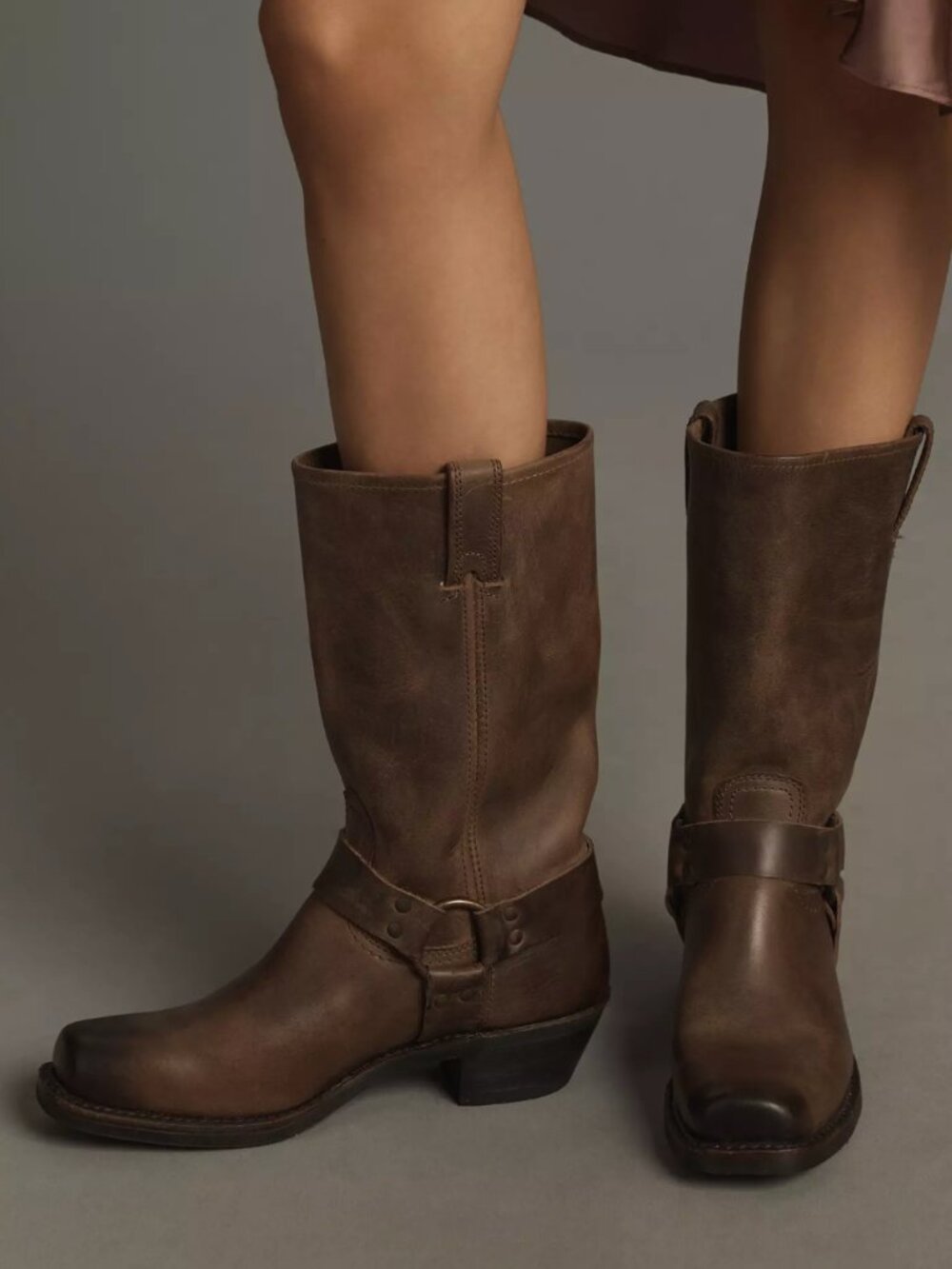 Frye Harness 12R Boots (Color: Smoke)